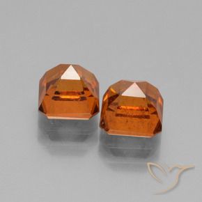 Gemme di Granato hessonite Arancione scuro naturale da 3.40 ct, Ottagonale / Taglio smeraldo, VS-SI