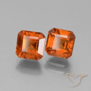 Gemme di Granato hessonite Arancione Ambra naturale da 3.23 ct, Ottagonale / Taglio smeraldo, VS-SI