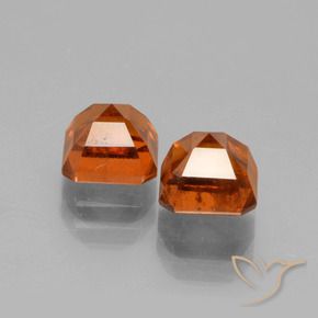 Gemme di Granato hessonite Arancione Ambra naturale da 3.23 ct, Ottagonale / Taglio smeraldo, VS-SI