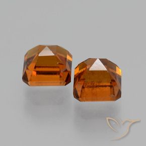 Gemme di Granato hessonite Arancione scuro naturale da 2.42 ct, Ottagonale / Taglio smeraldo, VS