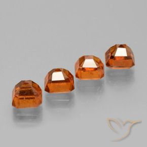 Gemme di Granato hessonite Arancia Fuoco naturale da 3.59 ct, Ottagonale / Taglio smeraldo, VS