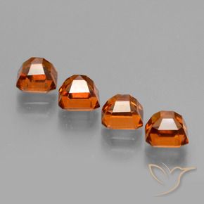 Gemme di Granato hessonite Arancione scuro naturale da 3.69 ct, Ottagonale / Taglio smeraldo, VS