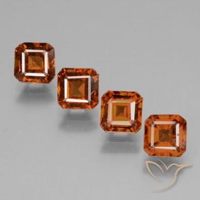 Gemme di Granato hessonite Arancione scuro naturale da 3.09 ct, Ottagonale / Taglio smeraldo, VS
