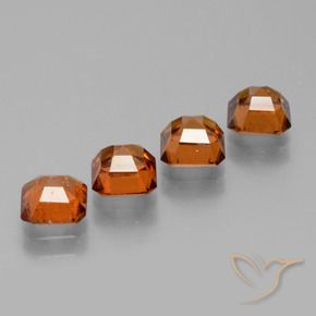 Gemme di Granato hessonite Arancione scuro naturale da 3.09 ct, Ottagonale / Taglio smeraldo, VS