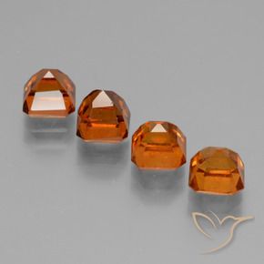 Gemme di Granato hessonite Arancione scuro naturale da 3.91 ct, Ottagonale / Taglio smeraldo, VS