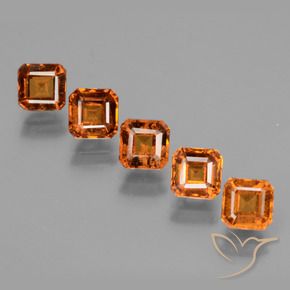 Gemme di Granato hessonite Arancione scuro naturale da 4.34 ct, Ottagonale / Taglio smeraldo, VS