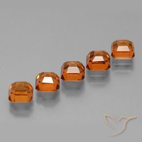 Gemme di Granato hessonite Arancione scuro naturale da 4.34 ct, Ottagonale / Taglio smeraldo, VS