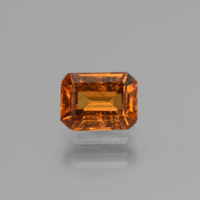 Granato essonite naturale arancione da 1,29 ct, taglio smeraldo, VS