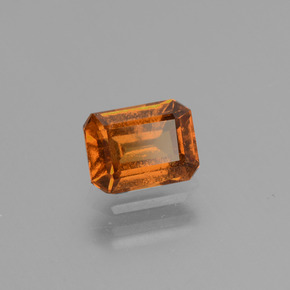 Granato essonite naturale arancione da 1,29 ct, taglio smeraldo, VS