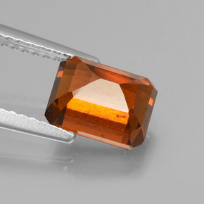 Granato essonite naturale arancione da 2,54 ct, taglio smeraldo, VS-SI