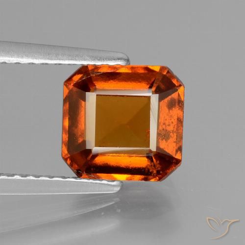 2.44ct Naturale Arancione rossastra Granato hessonite, Taglio smeraldo, VS-SI