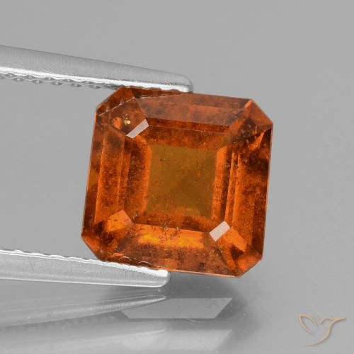 2.83ct Naturale Arancione rossastra Granato hessonite, Taglio smeraldo, VS-SI