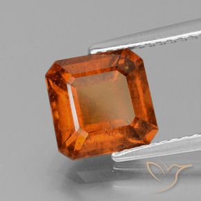 Granato hessonite Arancione rossastra naturale da 2.83 ct, Ottagonale / Taglio smeraldo, VS-SI