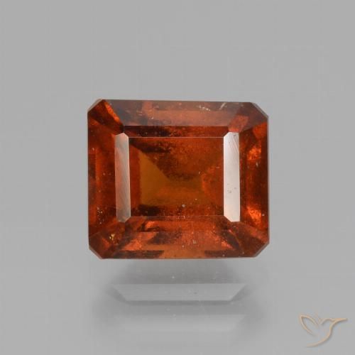 2.84ct Naturale Arancia Fuoco Granato hessonite, Taglio smeraldo, VS-SI
