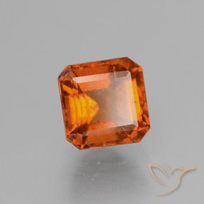 Granato hessonite Arancione rossastra naturale da 1.64 ct, Ottagonale / Taglio smeraldo, VS