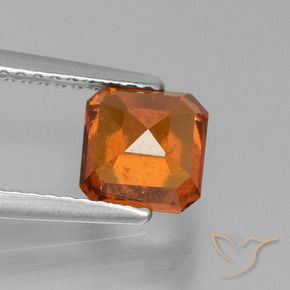 Granato hessonite Arancione rossastra naturale da 1.64 ct, Ottagonale / Taglio smeraldo, VS