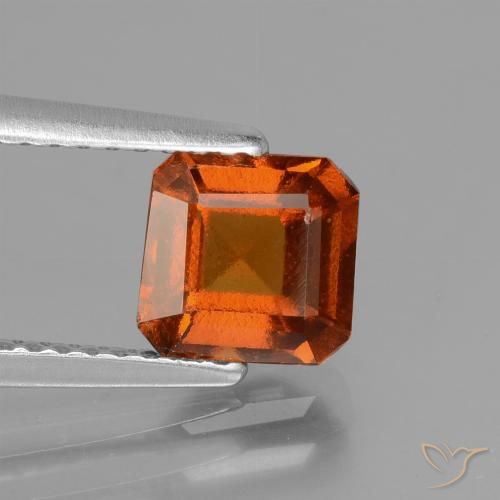 1.42ct Naturale Arancione scuro Granato hessonite, Taglio smeraldo, VS-SI