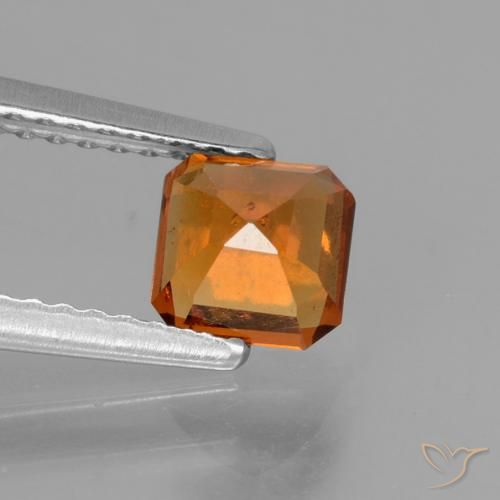 Granato hessonite Arancione rossastra naturale da 0.92 ct, Ottagonale / Taglio smeraldo, VS