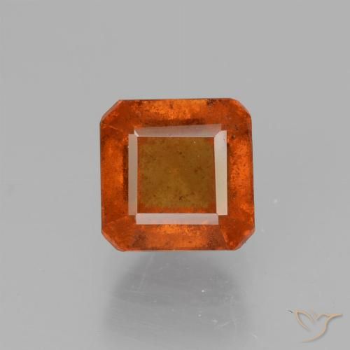 1.78ct Naturale Arancio Medio Granato hessonite, Taglio smeraldo, VS-SI