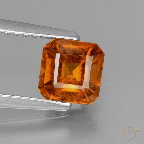 1.29ct Naturale Arancione Ambra Granato hessonite, Taglio smeraldo, VS