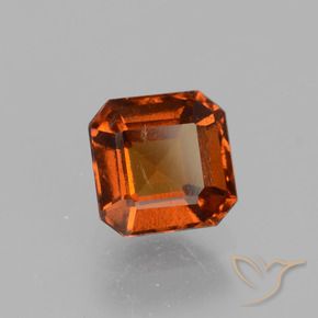 Granato hessonite Arancione scuro naturale da 1.35 ct, Ottagonale / Taglio smeraldo, VS-SI