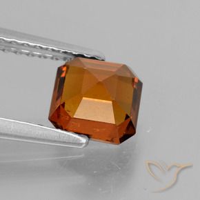 Granato hessonite Arancione scuro naturale da 1.35 ct, Ottagonale / Taglio smeraldo, VS-SI