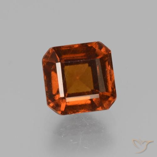 1.55ct Naturale Arancione scuro Granato hessonite, Taglio smeraldo, VS