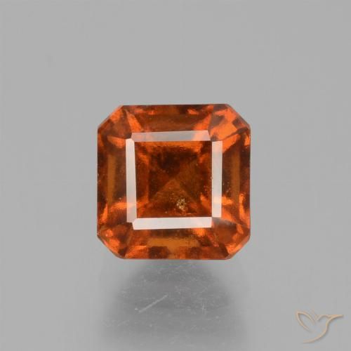 1.67ct Naturale Arancione Ambra Granato hessonite, Taglio smeraldo, VS