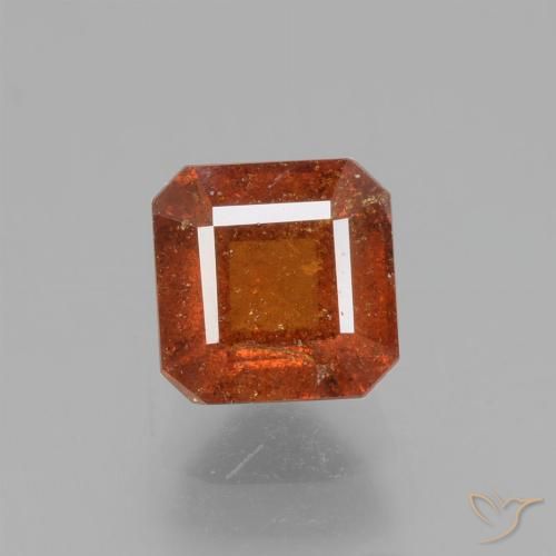 1.61ct Naturale Arancione scuro Granato hessonite, Taglio smeraldo, VS-SI