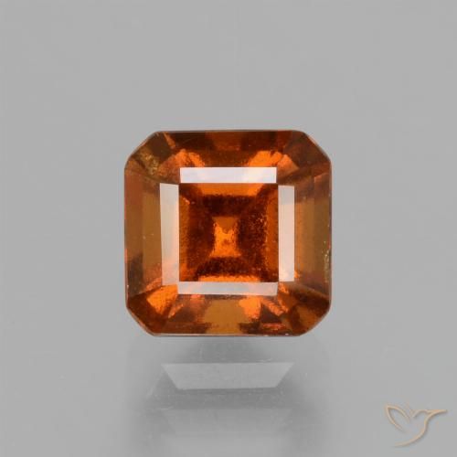 1.57ct Naturale Arancione scuro Granato hessonite, Taglio smeraldo, VS