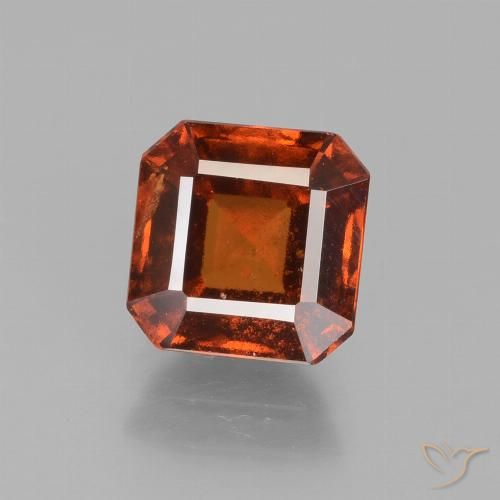 2.18ct Naturale Arancione Ambra Granato hessonite, Taglio smeraldo, VS-SI