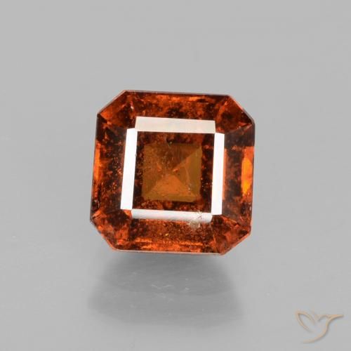 2.15ct Naturale Arancione scuro Granato hessonite, Taglio smeraldo, VS-SI