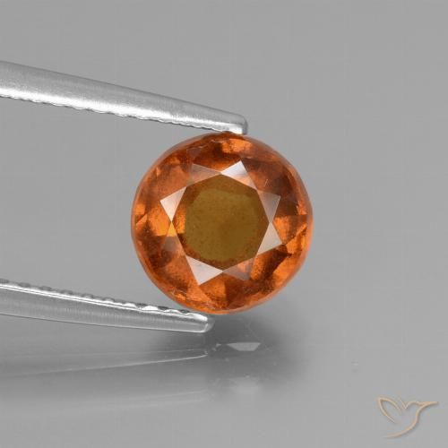 1.65ct Naturale Arancio medio-scuro Granato hessonite, Rotondo, VS-SI