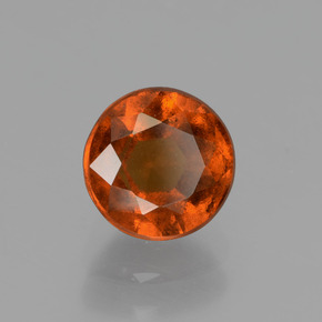 Granato essonite naturale arancione da 1,42 ct, taglio rotondo, VS