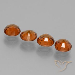 Gemme di Granato hessonite Arancione scuro naturale da 3.78 ct, Rotondo, VS-SI