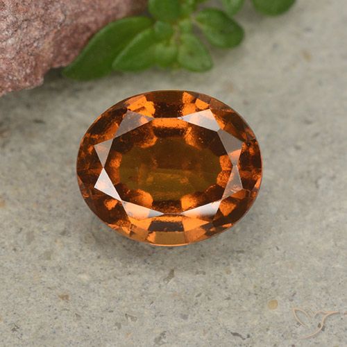 2.06ct Naturale Arancione Ambra Granato hessonite, Ovale, VS