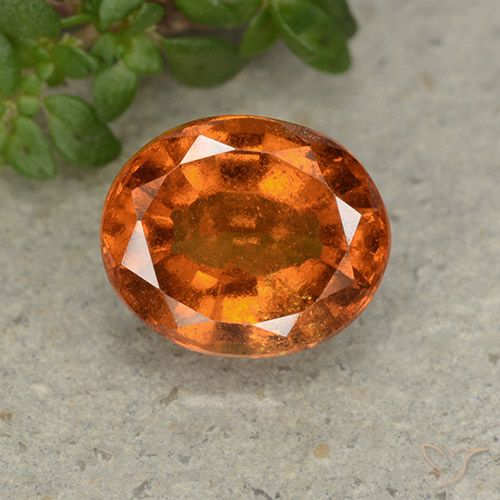 2.22ct Naturale Arancione scuro Granato hessonite, Ovale, VS