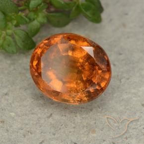 Granato hessonite Arancione scuro naturale da 2.22 ct, Ovale, VS