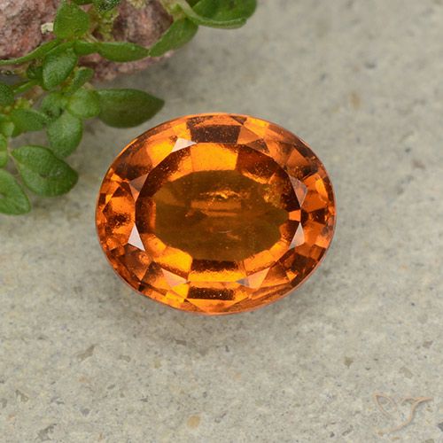 2.38ct Naturale Arancione scuro Granato hessonite, Ovale, VS-SI
