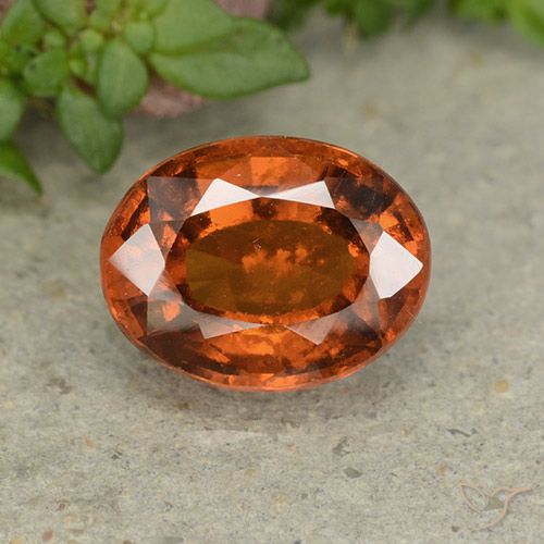 2.79ct Naturale Arancione scuro Granato hessonite, Ovale, VS