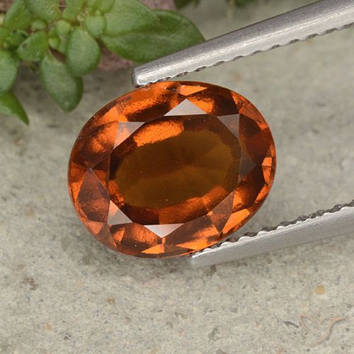 2.61ct Naturale Arancione scuro Granato hessonite, Ovale, VS