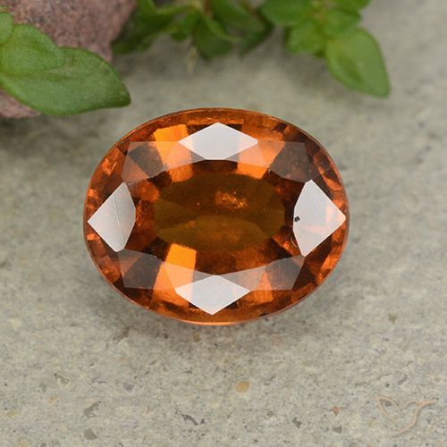 2.65ct Naturale Arancione Ambra Granato hessonite, Ovale, VS