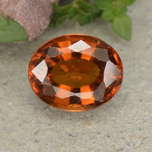2.84ct Naturale Arancione scuro Granato hessonite, Ovale, VS