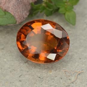 Granato hessonite Arancione scuro naturale da 2.84 ct, Ovale, VS