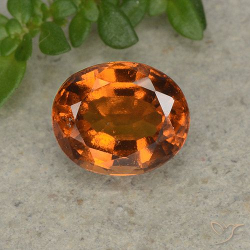 1.80ct Naturale Arancione Ambra Granato hessonite, Ovale, VS