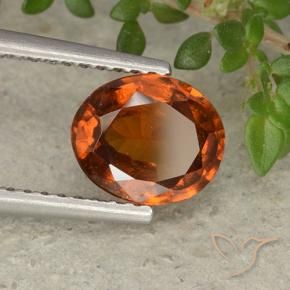 Granato hessonite Arancione scuro naturale da 1.56 ct, Ovale, VS
