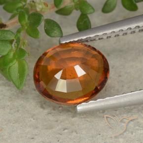 Granato hessonite Arancione scuro naturale da 1.56 ct, Ovale, VS
