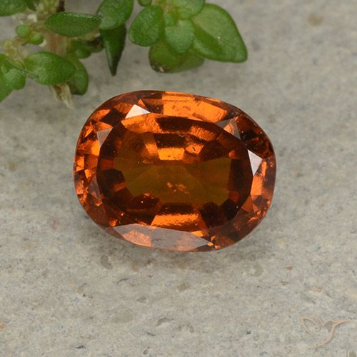 1.74ct Naturale Arancione scuro Granato hessonite, Ovale, VS