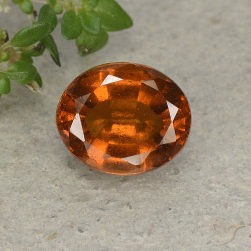 1.82ct Naturale Arancione scuro Granato hessonite, Ovale, VS-SI