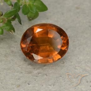 Granato hessonite Arancione scuro naturale da 1.82 ct, Ovale, VS-SI